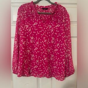 Pink and White Women's blouse